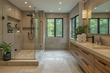 Familienbad mit bodengleicher Dusche